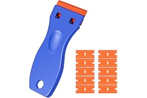 BHHBMT 1PCS Plastic Razor Scraper with 10 Plastic Razor Blades Plastic Scraper Tool Car Sticker Remover Non Scratch,Sticker Remover,Adhesive Remover,Window Scraper