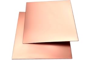 RRRST 2PCS Puro Placa de cobre 10x10cm, 1mm Espesor, Pureza del cobre 99.9%, Cuadrado Puro Láminas de cobre Para Joyas Bricolaje Artesanías Modelo Pintura