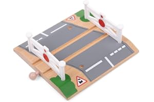 Bigjigs Rail Level Crossing - Other Major Wooden Rail Brands are Compatible