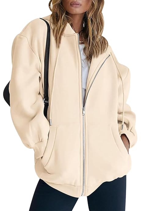 Veste Capuche Femme Sweat à Capuche Femme Zippé Sweatshirt Coton