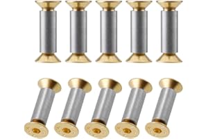 Ginobili 10 Pack Knife Handle Screws Rivets Bolts Fasteners Gold Hex Flat Maker Screws