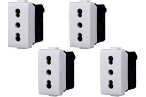 ZOREI Presa Bipasso Bivalente 2P+T 10/16A, Compatibile Con Bticino Matix (4 Pezzi, Bianco)