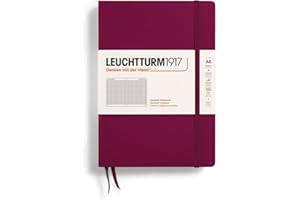 ‎LEUCHTTURM1917 LEUCHTTURM1917 359694 Notizbuch Medium (A5) Hardcover, 251 nummerierte Seiten, kariert, Port Red