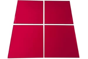 SERVEWELL Square Child Safe Shatterproof Wall Tiles - Red Mirror - Pack of 10-11 x 11 cm