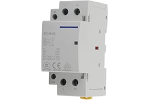 TYENAZA Contactor 63A, Contactor de CA Doméstico, 2P 1NO 1NC 63A 220V/230V 50/60HZ Contactor Electrico, Contactor de CA DoméStico Montaje en Carril DIN de 35 mm para Aplicaciones DoméSticas(220V/230V)