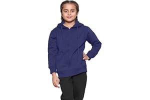 GW CLASSY OUTFIT Felpa con cappuccio unisex in pile con cerniera, per bambini, ragazze, ragazzi, felpa con cappuccio in PE, stile casual, alla moda, taglia 4-13 anni