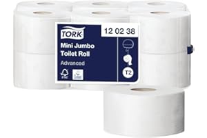 Tork Papier Toilette mini Jumbo blanc T2, Advanced, 2 plis, 12 x 170 m, 120238