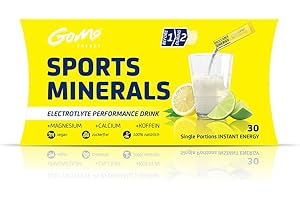 GoMo ENERGY® Boisson sportive isotonique sans sucre| S’entraîner fort Penser rapidement Se rétablir vite | Performance améliorée| Boisson végane pauvre en glucides | SPORTS MINERALS 30 portions