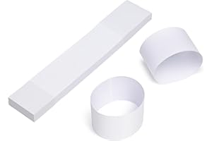 L LIKED 100 Blank White Banknotes Bands for Cash, Self Adhesive Currency Straps, 205 x 39mm Bill Wrappers