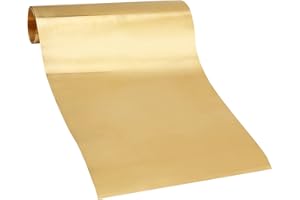 GORGECRAFT 1M 200mm de Large Feuille de Cuivre Feuille de Métal 0.1mm d'Épaisseur Plaque en Laiton pour le Brasage Maison Bricolage Fournitures de Travail des Métaux Accessoires Or