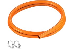 Jiusion Conjunto de tuberías de gas estándar británicas de 2 metros - Manguera PVC de PVC de 8 mm de diámetro interior + 2 clips de instalación, duradero y fugas a prueba de fugas