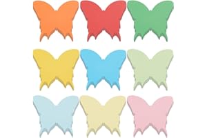 SOFPLATE Set of 8, 72 Pieces, 6 Inch Butterfly Paper Cut-Outs, Craft Shapes, Paper Cut-Outs, Colourful Blank Butterflies, Insects, Animals, Blank Summer Cutouts for School, Classroom