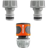 Gardena Anschluss-Satz: Wasserhahnanschluss-Set für 13 mm (1/2 Zoll)- und 15 mm (5/8 Zoll) Wasserschläuche, einfache und werk