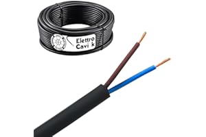 ELETTROCAVI K - CAVO ELETTRICO H05RN-F 2x0,75 mm² IN GOMMA NEOPRENE SUPER FLESSIBILE USO INTERNO/ESTERNO BIPOLARE 2 POLI CPR 0,6/1 kV IEMMEQU PROFESSIONALE MADE IN ITALY 10 METRI