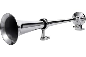 GREENSEN Air Horn 12V 150db Corne à Air Comprimé Super Bruyante avec Compresseur, Klaxon de Voiture Simple Trompette à Air, Klaxons Auto pour Tous les Camions, Bateaux, Yacht 45 cm