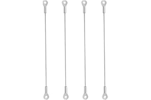 AEIPOU 4 Pcs 8" Cabinet Door Restraint, Door Restrictor Stainless Steel Cabinet Lanyard Door Restraint Cable Flexible Braided Limiter for Chest Cupboard Doors Hinge Restraint with Eyelets for Secure Fixing