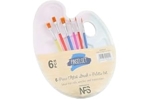 LAHVIUU Paint Palette Tray,1 pcs Paint Pallet Watercolour Palette Plastic Tray Mixing Painting Palette,with 6Pcs Paint Brushes,for Watercolor Acrylic and Oil DIY Craft Professional Art Painting