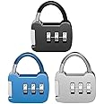 3 PCS Number Lock, Small Combination Padlock 3 Digit Number TSA Locks for Luggage, Gym Lock Locker Number Locks for Door Travel Suitcases Small Lock Case Luggage Case Luggage Pantries cabinets.