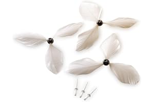 IMAGO ERSATZFEDERN BZW. Schwanzfedern für Windspiel Propeller Flattermöwen Flattervögel Möwen (2, Weiß)