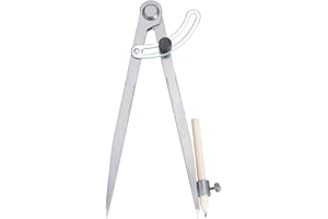 HOLEMZ Cyrkiel 200 mm ołówek znacznik cyrkiel metalowy, duży zestaw, szybka regulacja, do obróbki metalu, obróbki skóry, stolarstwa, okręgów rysunkowych z uchwytem na długopis