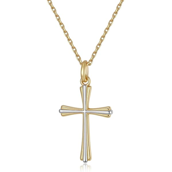 Pendente croce in argento con cuore e ancora | In argento
