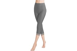 Libella Donna Leggings 3/4 Pantaloni con Pizzo Pantaloni Capri in Cotone con Vita Alta Pantaloni Fitness Slim Colorati Multicolore 4166
