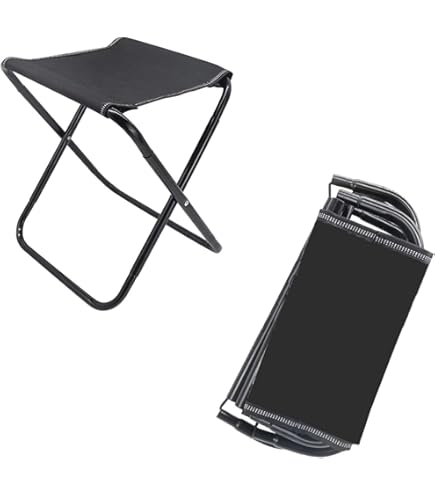 Set 2 Sgabelli Pieghevoli Da Campeggio Mini Sedia Per Camping Seggiolino Portatile Struttura In Metallo Verniciato Per Pesca Esterno Viaggi Giardino Spiaggia Escursioni Mare 37 X 32 X 30 Cm (White