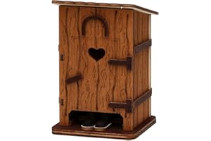 Dekohelden24 Holz Räucherhütte Stilles Örtchen, L/B/H: 7,5 x 7,5 x 11,5 cm., 521472