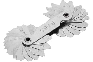 OUMEFAR Radius Gauge Set Stainless Steel Fillet Thread Gauge External Internal Convex Concave Gauge Arc Measuring Tool for and Die Makers Check(R1-6.5MM)