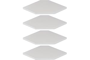 JJL Półka narożna, 30 cm, montowana na ścianie, z otworem na drut, 4-poziomowa, głęboka, drewniana, narożna, do przechowywania na ścianie, na głośnik, skrzynka kablowa, biała