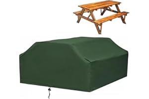 SXCXYG Garden Furniture Cover Waterproof Picnic Table Cover,210D Bench Covers,Outdoor Garden Furniture Cover,Dust Snow、Anti Rain Silver Backing All Weather Protection,Patio Square Tablecloth. (Color : Green