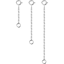 4 Pezzi Estensori Catena Argento 925 Con Chiusure A Aragosta - Per Bracciali, Collane Fai Da Te - Foto 6