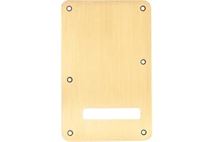 Musiclily Pro 6 Fori Piastra Copri Molle Stratocaster in Alluminio Moderno Backplate per Chitarra Elettrica Fender American/Mexico Standard Strat, Gold Anodized
