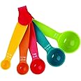 Nexellar Multi Measurement Spoon Set - 5 Pcs Multi Color Measurement Spoons Set,Cooking Adjustable Measuring Tools for Man & Woman,Unique Cup Use for Home Kitchen,Hotel (Pack of 1) - Plastic
