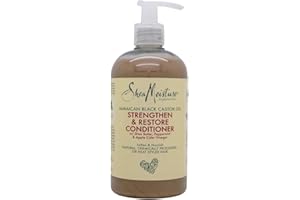 SHEA MOISTURE SheaMoisture con Aceite de Ricino Negro de Jamaica Acondicionador Fortalece y Repara, para cabello natural, tratado químicamente o peinado con calor 384 ml