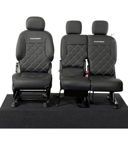 Tailored Waterproof Front Seat Covers For Peugeot Partner (2008-2018) - Black