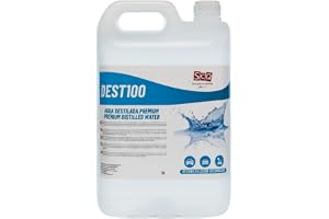100 % rent 5 l destillerat vatten, perfekt för batterier, strykjärn, luftfuktare, rengöring, motorer, CPap, laboratorier. Avmineraliserat vatten, avjoniserat vatten. konduktivitet mindre än 1 microS.