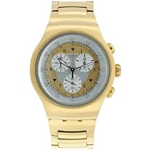 Swatch YOG100G - Orologio da polso da donna, cinturino in acciaio inox colore oro