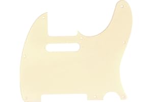 Musiclily 8 Otworów Pickguard Tele Płyta Maskownica do Gitary Fender USA/Mexican Standard Telecaster typ Nowoczesnym, 1-warstwowy Kremowy