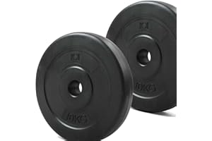 KK Vinyl Weight Plate Set. 1 Inch Vinyl Weight Disc Pair. 2 x 2.5kg, 5kg or 10kg Barbell Weight Plates. Dumbbell Plates for Home or Gym Training or Weightlifting.