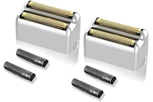 BESTBOMG Lamina di ricambio per rasoio da 2 pezzi e lame compatibili con BaBylissPRO Double FXFS2 Sostituzione della lamina di metallo per rasoio (argento-2 pezzi)