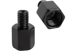 YIKAOMAI® Verlängerung für Motorrad-Spiegelhalterung - Schrauben für Motorrad-Rückspiegel | Riser-Extender-Schrauben für Motorrad-Rückspiegel, M8 auf M10-Konverter (Schwarz, M10 auf M8)