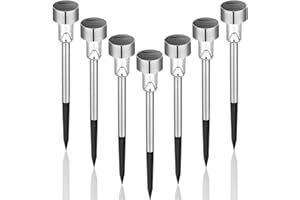 Beluin Luces Solares Led Para La Decoración Del Jardín Exterior 7pcs - Luz Solar Para Iluminación En Forma De Antorchas Para El Suelo - 7pcs Lámparas De Acero Inoxidable