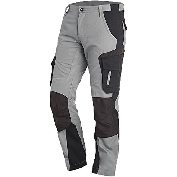 DASSY® Seattle Pantalon Multipoches Bicolore Avec Poches Genoux - Taille 60 - GRIS CIMENT/NOIR