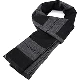Zando Mens Winter Scarf, Soft Warm Tartan Plaid Neck Scarf Gift for Him