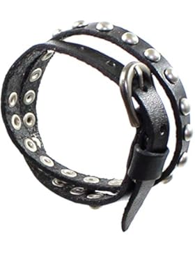 Lederarmband mit Nieten in schwarz, Armband Leder, Nietenarmband, Armschmuck