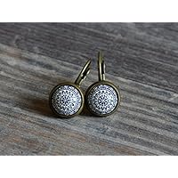 orientalische Ohrringe oder Ohrstecker Ornamente blau weiß Vintage