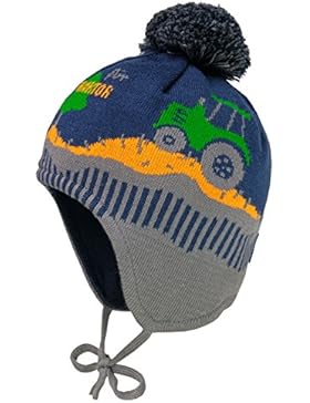 maximo Baby-Jungen Mütze mit Pompon Traktor, Bindeband
