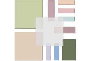 DIQMIAQ Clear Sticky Notes Tabs Set,400Pcs Waterproof Translucent Sticky Notes, Self-Sticky, Repositionable for Annotation Books, Page Markers,Bible Accessories, Index,School Supplies Post It Notes(A)