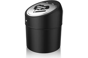 LegendTech Cendrier Coupe-vent, Cendrier En Acier Inox Avec Couvercle Anti odeur, Cendrier Portable pour Intérieur et Extérieur, Avec Tapis Antidérapant et Anti-Rayures